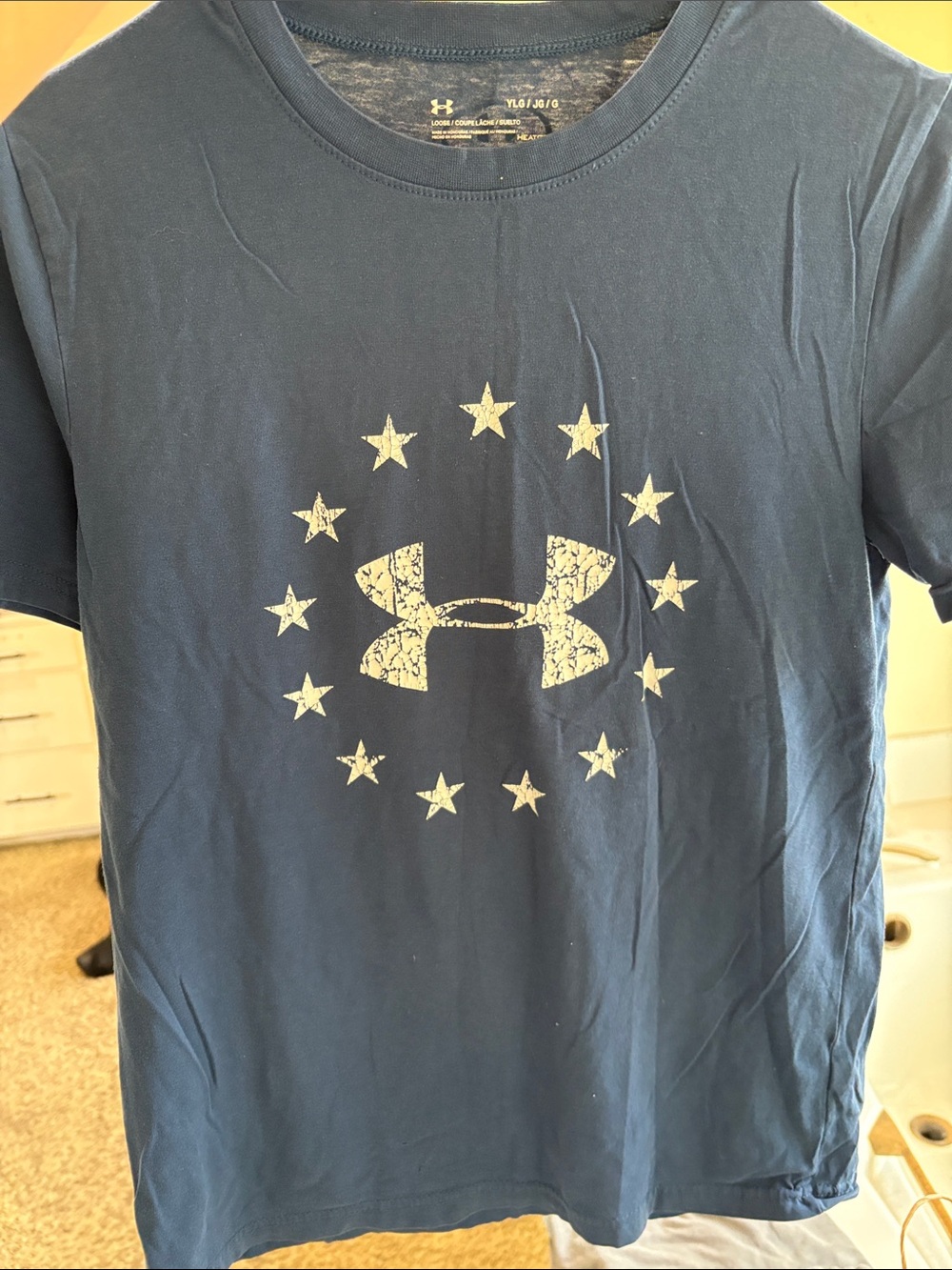 Under Armour Navy Short-Sleeve Logo Tee with Star Circle